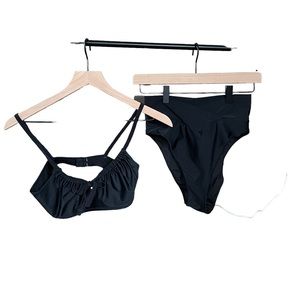Aerie high waisted black bikini set